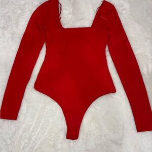 Zara Vibrant Red Long Sleeve Bodysuit